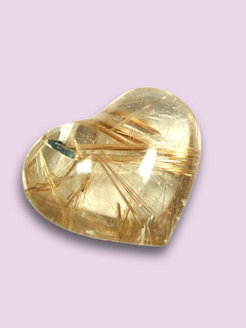 Rutilated Quartz Hearts 